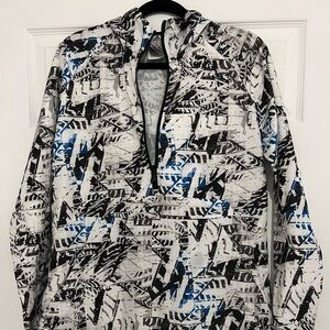 adidas Unisex Black, Gray, and Blue Windbreaker